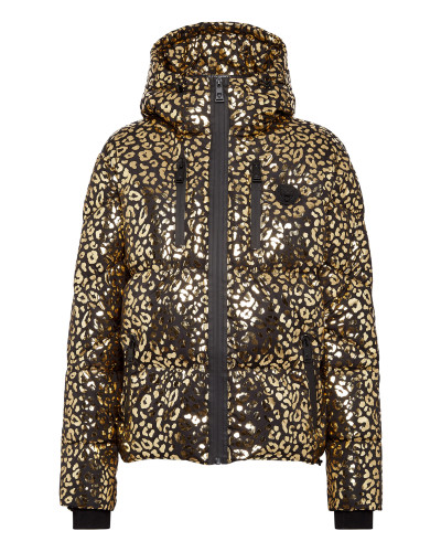 Nylon Puffer Jacket Leopard