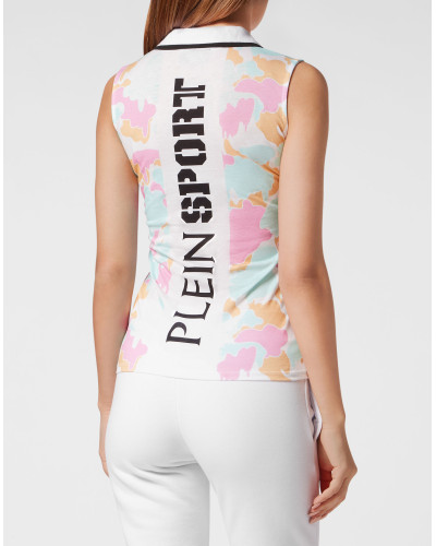 Sleeveless Polo Shirt Camouflage