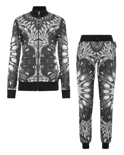 Triacetate Jogging Tracksuit: Top/Trousers Optical Flower