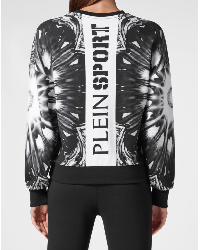 Cropped Roundneck Optical Flower