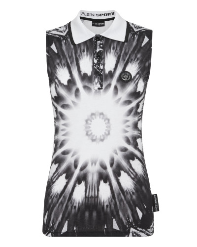 Sleveless Polo Optical Flower