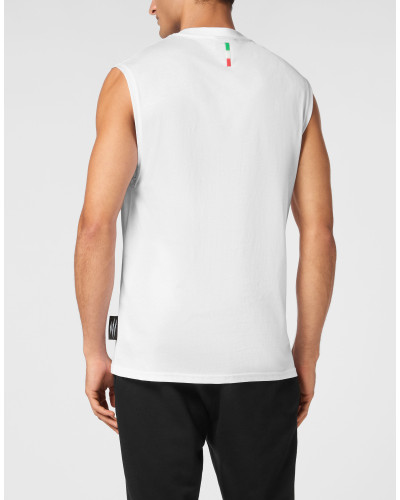 Cotton Dotted T-shirt Round Neck Sleeveless Lamina Tiger