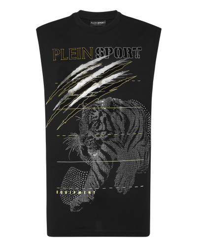 Cotton Dotted T-shirt Round Neck Sleeveless Lamina Tiger