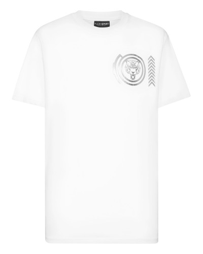 Plein Sport Cotton T-shirt Round Neck SS Lamina Tiger