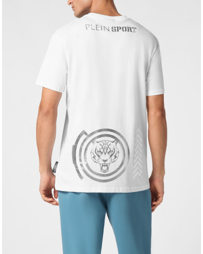 Plein Sport Cotton T-shirt Round Neck SS Lamina Tiger