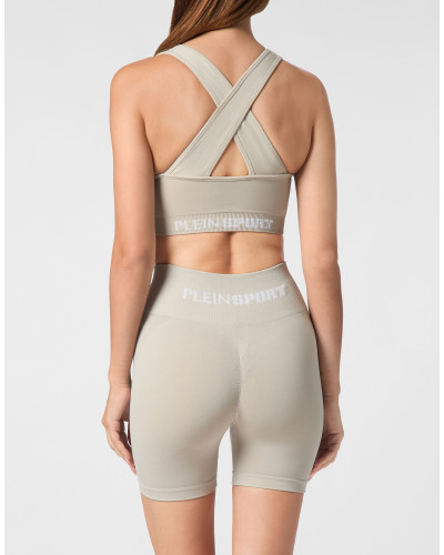 Seamless Wide Straps Sport Bra Logo