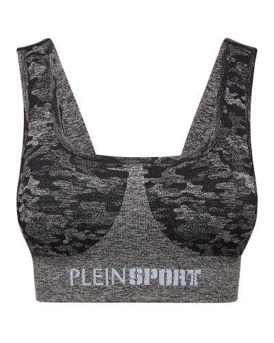 Seamless Crossed Straps Sport Bra Logo