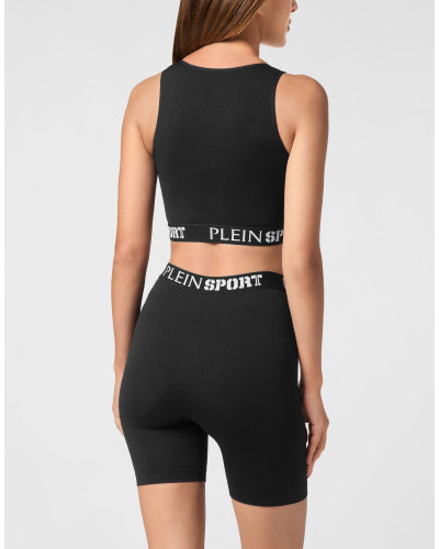 Rib Seamless Training Sport Bra Logo