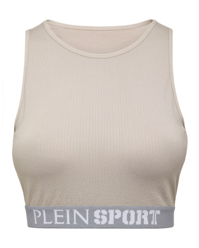 Rib Seamless Training Sport Bra Logo
