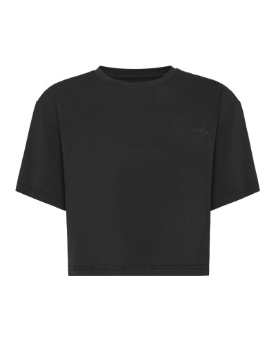 Cotton Cropped T-shirt Round Neck SS Scratch