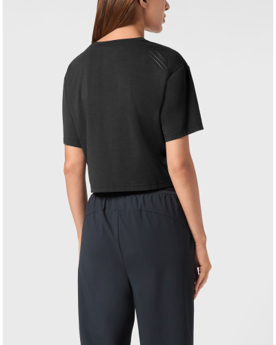 Cotton Cropped T-shirt Round Neck SS Scratch