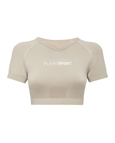 Seamless Cropped T-shirt V-Neck SS Logo