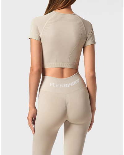 Seamless Cropped T-shirt V-Neck SS Logo